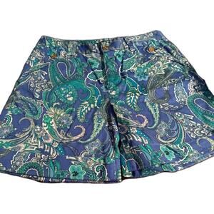 Lauren Ralph Lauren Blue Paisley Shorts 8 Classic Preppy